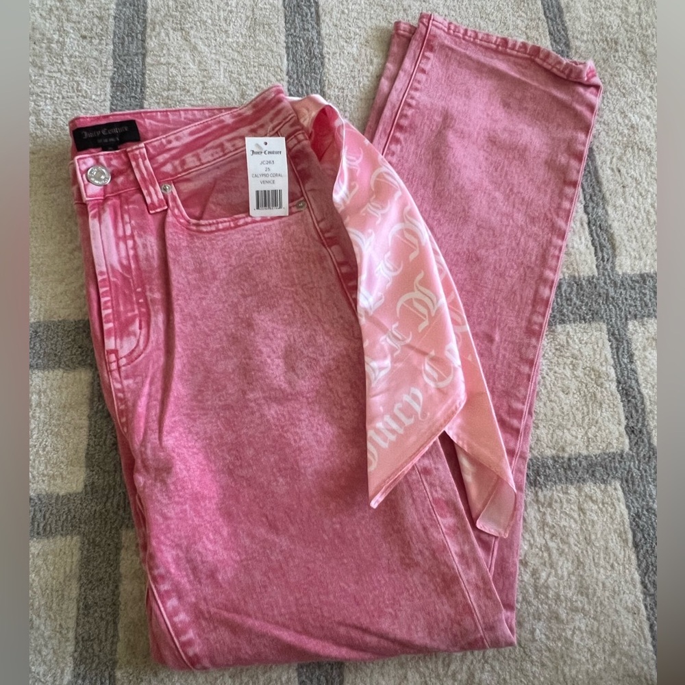 Juicy Couture Calypso Coral Jeans with Scarf